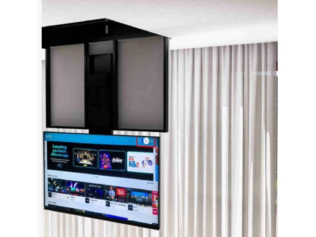 Supporto TV da soffitto con apertura Basculante Ral 9003 Bianco Opaco per TV fino a 42 PL - immagine 4